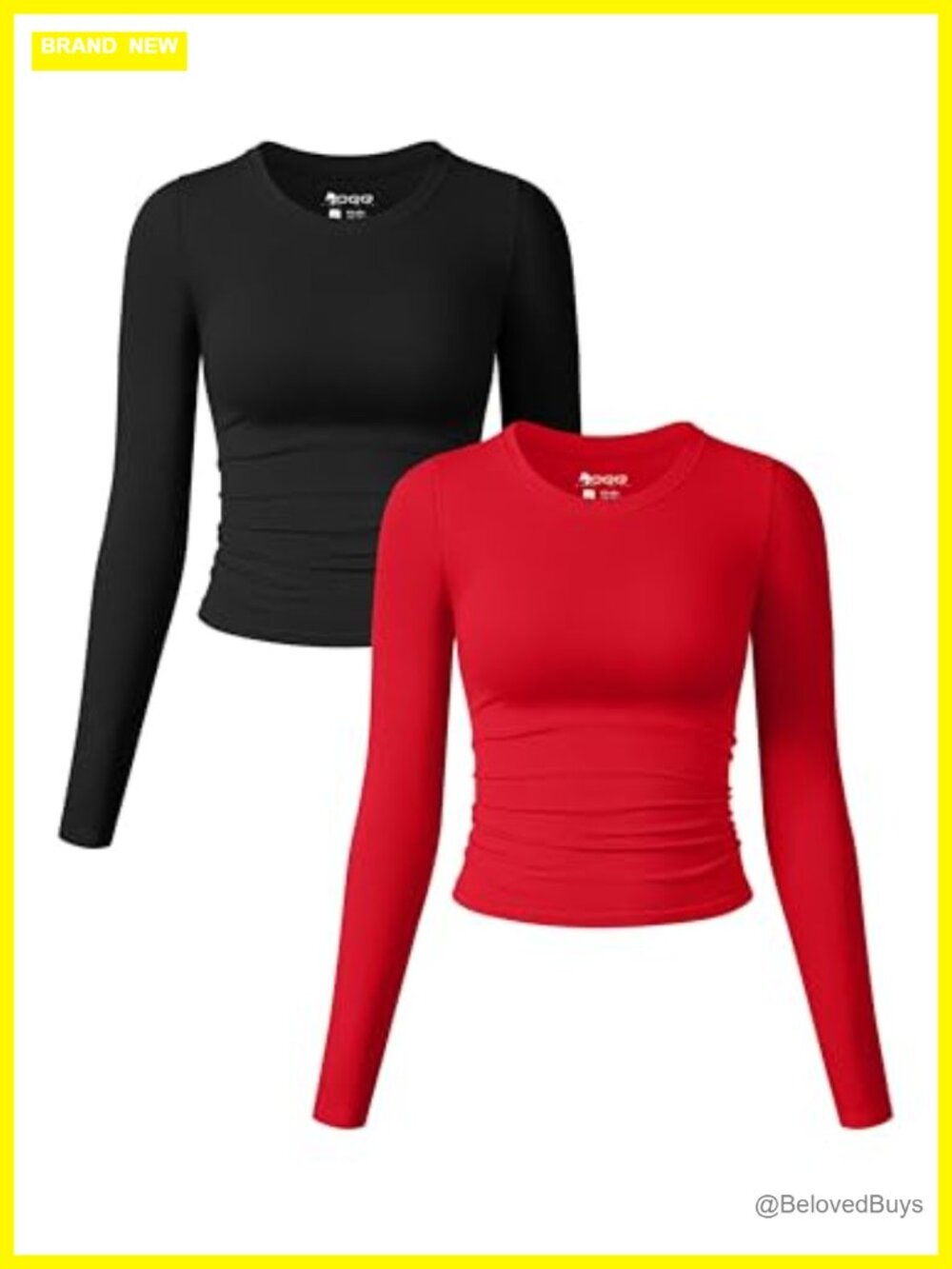 OQQ Women's 2 Piece Long Sleeve Crew Neck Tops
